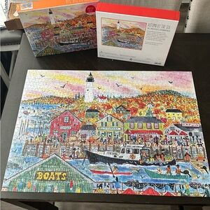 Autumn by the Sea Jigsaw Puzzle - Colorful Coastal Scene